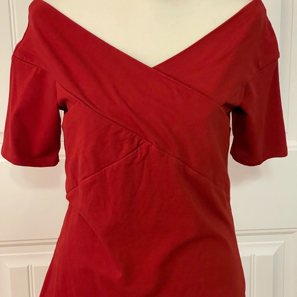 Off shoulder rusty red top from NY&Co